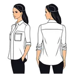 white shirt with pockets on upper arm image